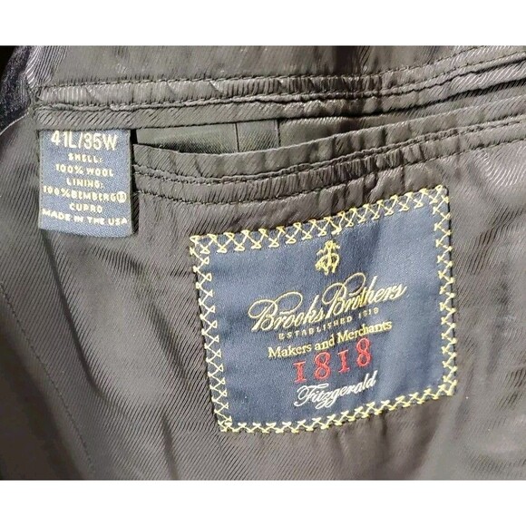 Brooks Brother 100% Wool Navy Pinstripe Two Button Blazer Sport Coat Jacket Trad - Picture 6 of 7